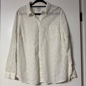 Women’s Old Navy Button Down Eyelet Lace Shirt